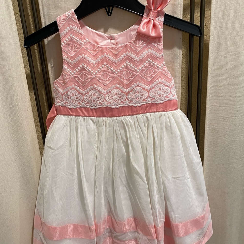 Jona Michelle Girls Dress white/cream & pink 4t